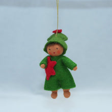 Handmade Christmas Tree Pixie Doll by Ambrosius – Eco-Friendly Wool Felt Waldorf Toy from Eco Flower Fairies LLC