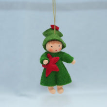 Handmade Christmas Tree Pixie Doll by Ambrosius – Eco-Friendly Wool Felt Waldorf Toy from Eco Flower Fairies LLC