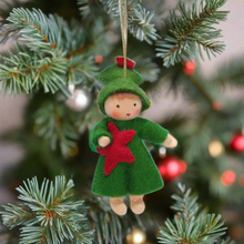 Handmade Christmas Tree Pixie Doll by Ambrosius – Eco-Friendly Wool Felt Waldorf Toy from Eco Flower Fairies LLC