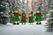 Christmas Tree Pixie Doll – 2" & 3" Handmade Felt Waldorf Decorations by Ambrosius
