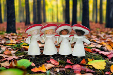 Handmade Fly Agaric Mushroom Fairy Doll by Ambrosius – Eco-Friendly Wool Felt Waldorf Toy from Eco Flower Fairies LLC