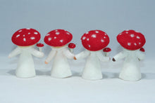 Mushroom World - Fly Agaric Mushroom Fairy Doll – 2.5" & 3" Handmade Felt Waldorf Decorations by Ambrosius