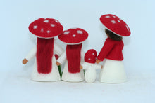Mushroom World - Fly Agaric Fairy Mushroom Family Doll Set – 2.5", 3" & 3.5" Handmade Felt Waldorf Decorations by Ambrosius