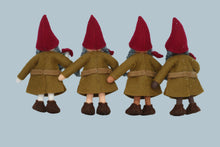 Gnome World - Forest Gnome Family Doll Set with Oak Tree Stump House – 2.5" & 3” Handmade Felt Waldorf Decorations by Ambrosius