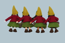 Gnome World - Forest Gnome Family Doll Set with Oak Tree Stump House – 2.5" & 3” Handmade Felt Waldorf Decorations by Ambrosius