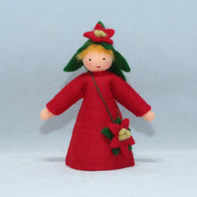 Handmade Poinsettia Fairy Doll by Ambrosius – Eco-Friendly Wool Felt Waldorf Toy from Eco Flower Fairies LLC