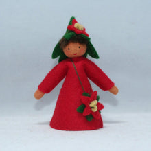 Handmade Poinsettia Fairy Doll by Ambrosius – Eco-Friendly Wool Felt Waldorf Toy from Eco Flower Fairies LLC