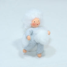 Handmade Snow Baby Doll by Ambrosius – Eco-Friendly Wool Felt Waldorf Toy from Eco Flower Fairies LLC