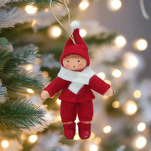 Handmade Santa's Helper Doll by Ambrosius – Eco-Friendly Wool Felt Waldorf Toy from Eco Flower Fairies LLC