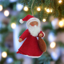 Handmade Santa Finger Puppet Doll by Ambrosius – Eco-Friendly Wool Felt Waldorf Toy from Eco Flower Fairies LLC
