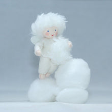 Handmade Snow Baby Doll by Ambrosius – Eco-Friendly Wool Felt Waldorf Toy from Eco Flower Fairies LLC