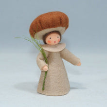 Handmade Porcini Mushroom Fairy Doll by Ambrosius – Eco-Friendly Wool Felt Waldorf Toy from Eco Flower Fairies LLC