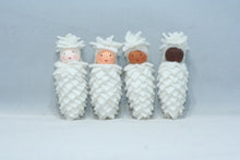 Pine Cone Baby Doll – 2.5" Handmade Felt Waldorf Decoration by Ambrosius