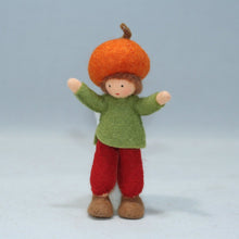 Handmade Pumpkin Pixie Doll by Ambrosius – Eco-Friendly Wool Felt Waldorf Toy from Eco Flower Fairies LLC