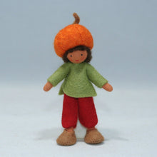 Handmade Pumpkin Pixie Doll by Ambrosius – Eco-Friendly Wool Felt Waldorf Toy from Eco Flower Fairies LLC