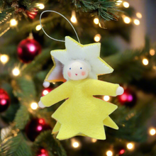Star Pixie Doll – 2.5" Handmade Felt Waldorf Decoration by Ambrosius