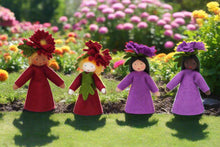Chrysanthemum Fairy Doll – 2.5” & 3" Handmade Felt Waldorf Decorations by Ambrosius