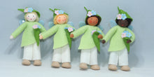 Flower Pixie Family Doll Set – 2.5”, 3" & 3.5" Handmade Felt Waldorf Decorations by Ambrosius