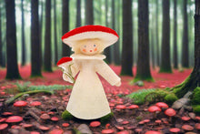 Mushroom World - Fly Agaric Mushroom Fairy Doll – 2.5" & 3" Handmade Felt Waldorf Decorations by Ambrosius