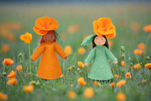 Golden Poppy Fairy Doll – 2.5" & 3" Handmade Felt Waldorf Decoration by Ambrosius