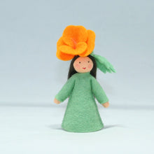 Handmade Golden Poppy Fairy Doll by Ambrosius – Eco-Friendly Wool Felt Waldorf Toy from Eco Flower Fairies LLC