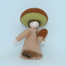 Handmade Porcini Mushroom Fairy Doll by Ambrosius – Eco-Friendly Wool Felt Waldorf Toy from Eco Flower Fairies LLC