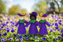 Pansy Fairy Doll – 2.5" & 3" Handmade Felt Waldorf Decoration by Ambrosius