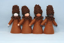 Pine Cone Fairy Doll – 2.5" & 3.5" Handmade Felt Waldorf Decorations by Ambrosius