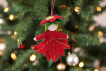 Poinsettia Princess Doll – 2.5" Handmade Felt Waldorf Decoration by Ambrosius