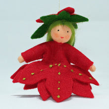 Handmade Poinsettia Princess Doll by Ambrosius – Eco-Friendly Wool Felt Waldorf Toy from Eco Flower Fairies LLC