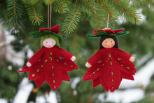 Poinsettia Princess Doll – 2.5" Handmade Felt Waldorf Decoration by Ambrosius