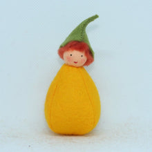 Handmade Pumpkin Puck Doll by Ambrosius – Eco-Friendly Wool Felt Waldorf Toy from Eco Flower Fairies LLC