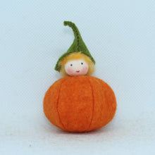 Handmade Pumpkin Puck Doll by Ambrosius – Eco-Friendly Wool Felt Waldorf Toy from Eco Flower Fairies LLC