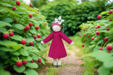 Raspberry Fairy Doll – 2.5" & 3" Handmade Felt Waldorf Decorations by Ambrosius