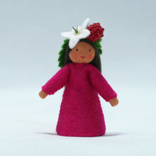 Handmade Raspberry Fairy Doll by Ambrosius – Eco-Friendly Wool Felt Waldorf Toy from Eco Flower Fairies LLC