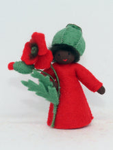 Handmade Red Poppy Fairy Doll by Ambrosius – Eco-Friendly Wool Felt Waldorf Toy from Eco Flower Fairies LLC