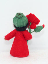 Red Poppy Fairy Doll – 2.5" Handmade Felt Waldorf Decoration by Ambrosius