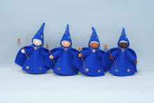 Night Sky Wizard Doll – 2.5" Handmade Felt Waldorf Decoration by Ambrosius
