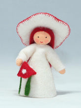Handmade Fly Agaric Mushroom Fairy Doll by Ambrosius – Eco-Friendly Wool Felt Waldorf Toy from Eco Flower Fairies LLC