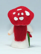 Mushroom World - Fly Agaric Mushroom Fairy Doll – 2.5" & 3" Handmade Felt Waldorf Decorations by Ambrosius