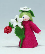 Handmade Raspberry Fairy Doll by Ambrosius – Eco-Friendly Wool Felt Waldorf Toy from Eco Flower Fairies LLC