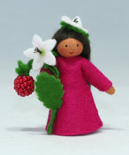 Handmade Raspberry Fairy Doll by Ambrosius – Eco-Friendly Wool Felt Waldorf Toy from Eco Flower Fairies LLC