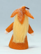 Beech Fairy (miniature standing felt doll, leaf hat) - Eco Flower Fairies LLC - Waldorf Doll Shop - Handmade by Ambrosius