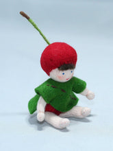 Cherry Baby Doll – 2.5” Handmade Felt Waldorf Decoration by Ambrosius