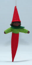 Handmade Chili Pepper Pixie Doll by Ambrosius – Eco-Friendly Wool Felt Waldorf Toy from Eco Flower Fairies LLC