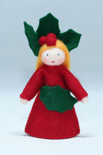Handmade Holly Berry Fairy Doll by Ambrosius – Eco-Friendly Wool Felt Waldorf Toy from Eco Flower Fairies LLC