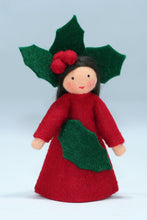 Handmade Holly Berry Fairy Doll by Ambrosius – Eco-Friendly Wool Felt Waldorf Toy from Eco Flower Fairies LLC