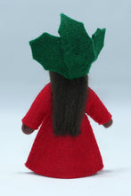 Holly Berry Fairy Doll – 2.5" Handmade Felt Waldorf Decoration by Ambrosius