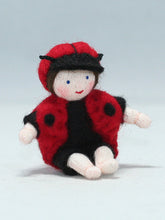 Ladybug Pixie Doll – 2.5" Handmade Felt Waldorf Decoration by Ambrosius