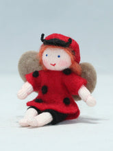 Ladybug Pixie Doll – 2.5" Handmade Felt Waldorf Decoration by Ambrosius